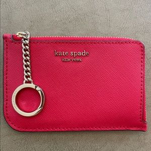 Kate Spade New York L-Zip Keychain Wallet, Red